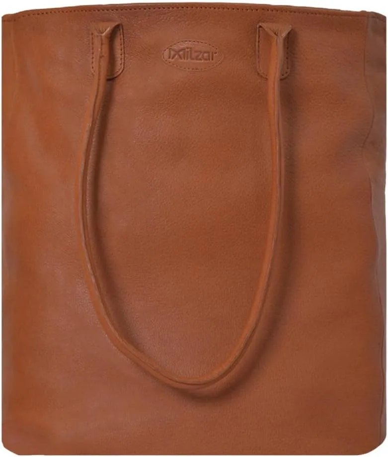 Large Leather Tote Bag for Women Soft Semi Veg Goat Skin, Top Handle, Inside Zipper Pockets Leather Tote Bags for Women
