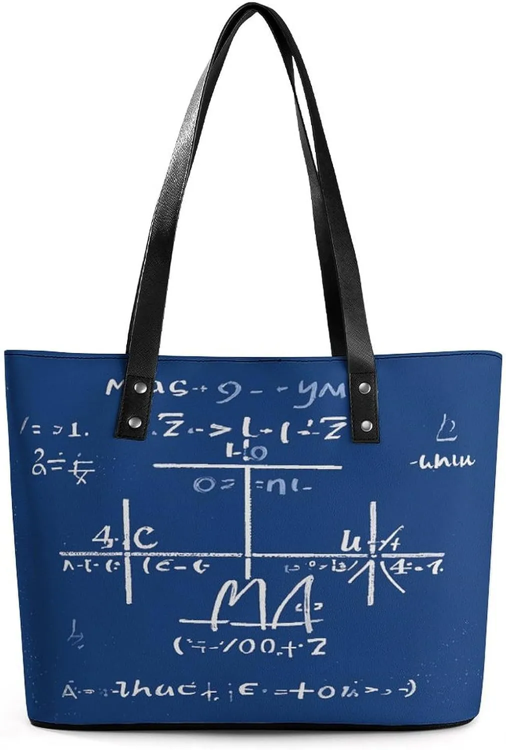Leather Tote Bag Crossbody Bags for Women Fashion Top Handle Handbag Math Formula Ladies Shoulder Bags Casual Beach Bag Gym Bages Ladies Purses for Shopping Work Travel