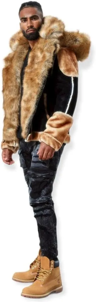 Men EL Jefe Shearling Moto Jacket (Black)