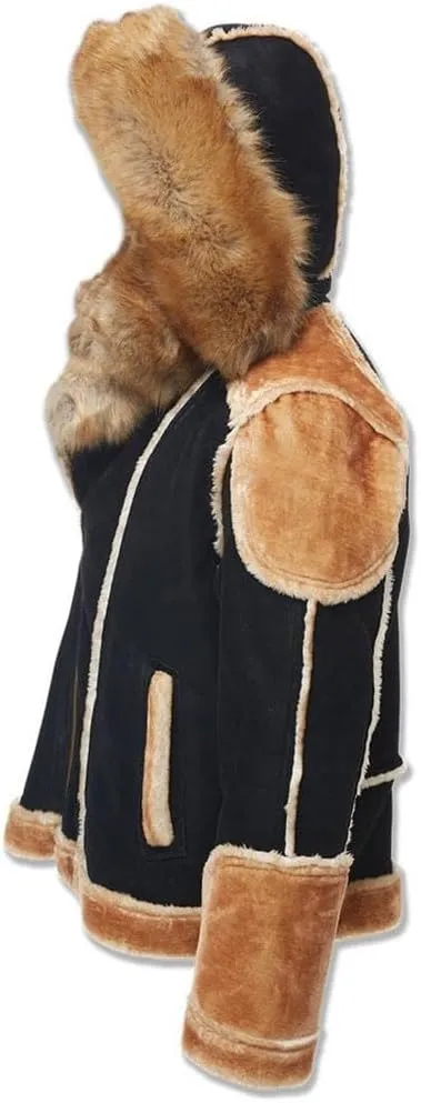 Men EL Jefe Shearling Moto Jacket (Black)