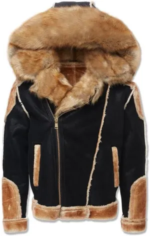 Men EL Jefe Shearling Moto Jacket (Black)