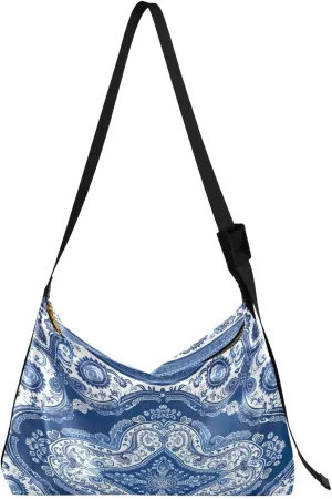 Mexican Ceramic Tiles Crossbody Bag Hobo Handbag Purse Fashion PU Leather Shoulder Bags for Women