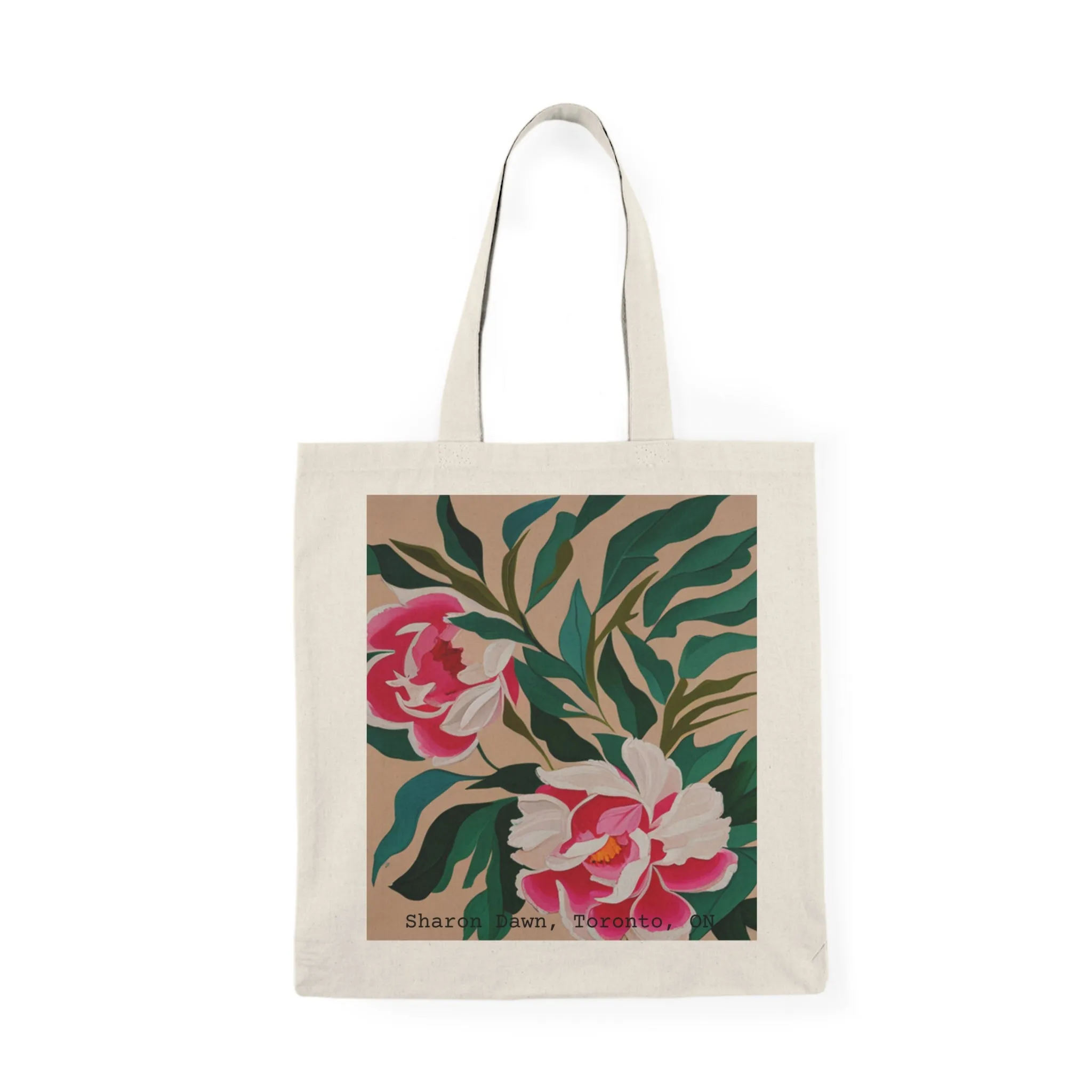 Peonies - Natural Tote Bag ~ Sharon Dawn Collection