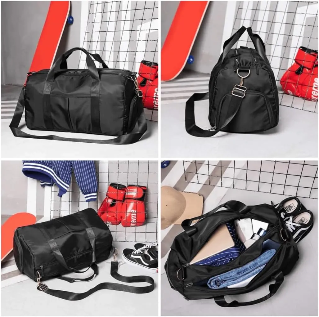 Personalized Gym Bag - Custom Duffle Bag for Men and Women (Black with your text)