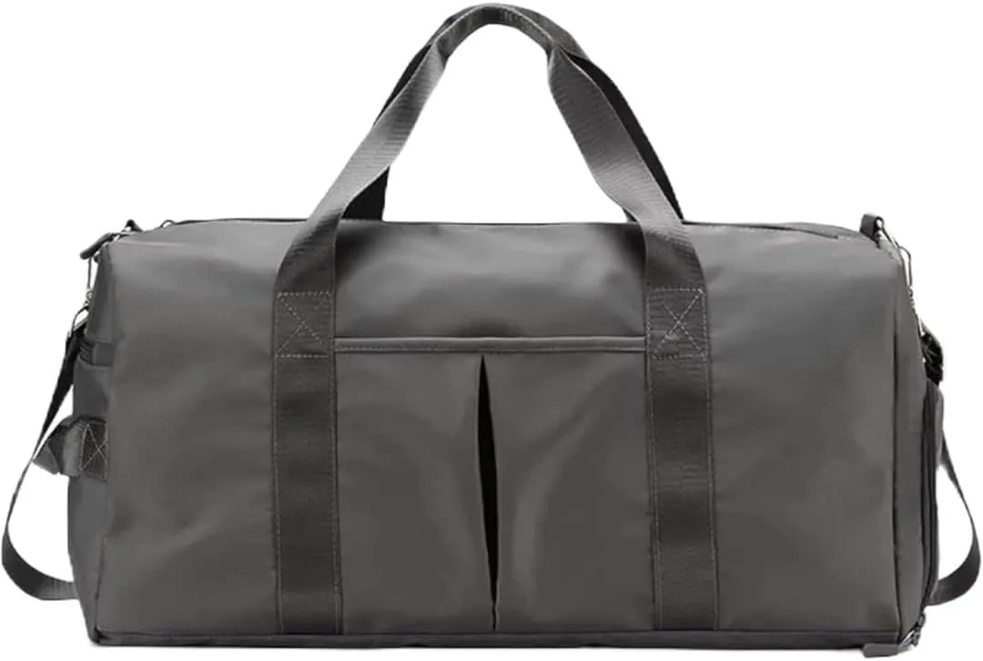 Personalized Gym Bag - Custom Duffle Bag for Men and Women (Grey with your text)