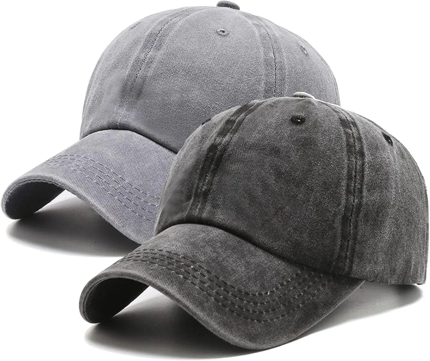 PFFY 2 Packs Vintage Washed Distressed Baseball Cap Golf Dad Hat for Men Women