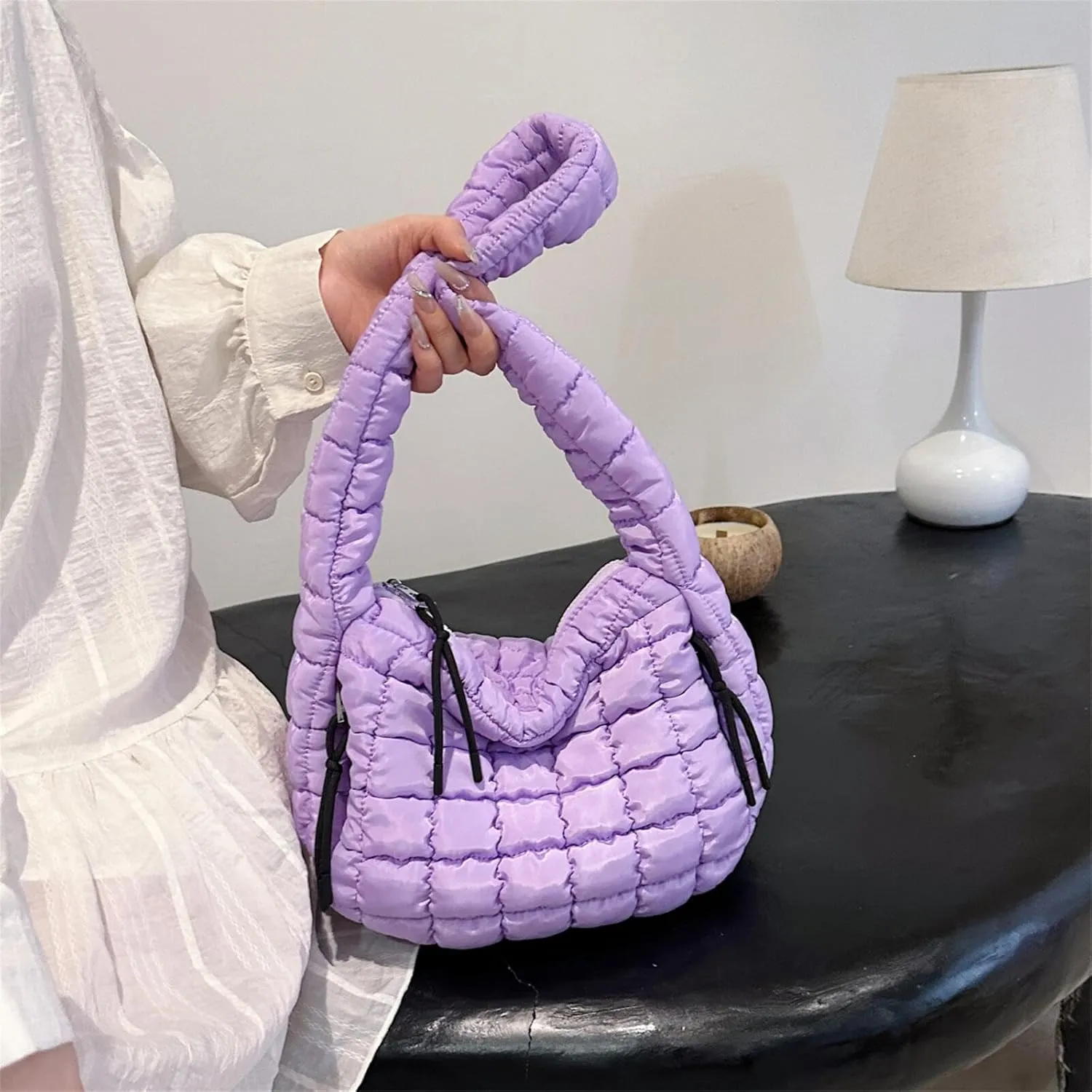 Puffer Quilted Shoulder Bags Purse Cloud Puffy Crescent Tote Bag Designer Nylon Hobos Padded Crossbody Bag for Women