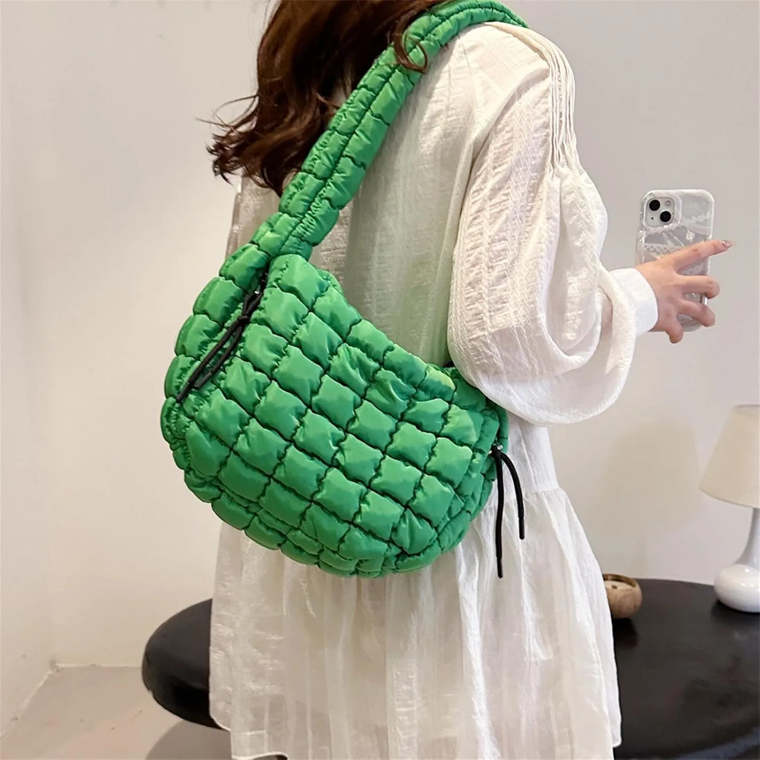 Puffer Quilted Shoulder Bags Purse Cloud Puffy Crescent Tote Bag Designer Nylon Hobos Padded Crossbody Bag for Women