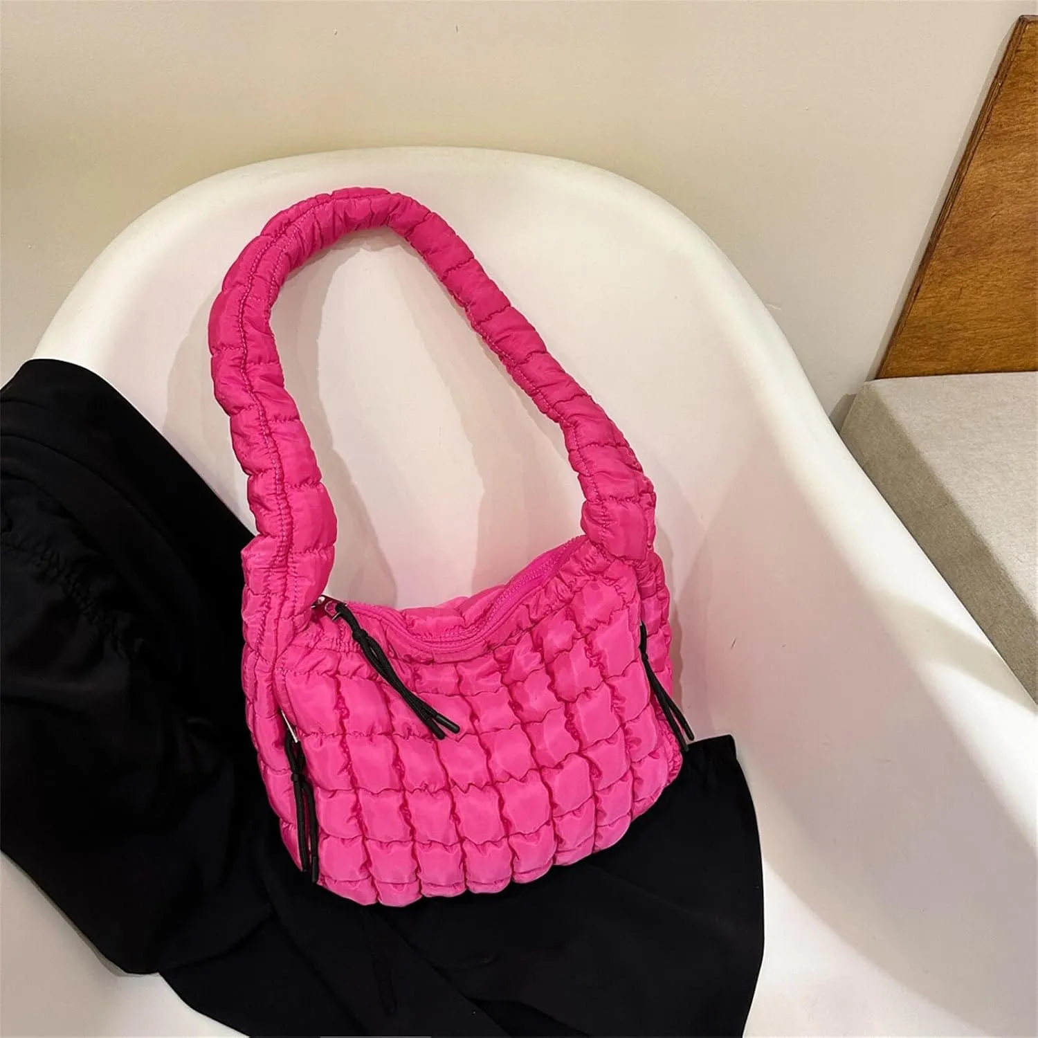 Puffer Quilted Shoulder Bags Purse Cloud Puffy Crescent Tote Bag Designer Nylon Hobos Padded Crossbody Bag for Women