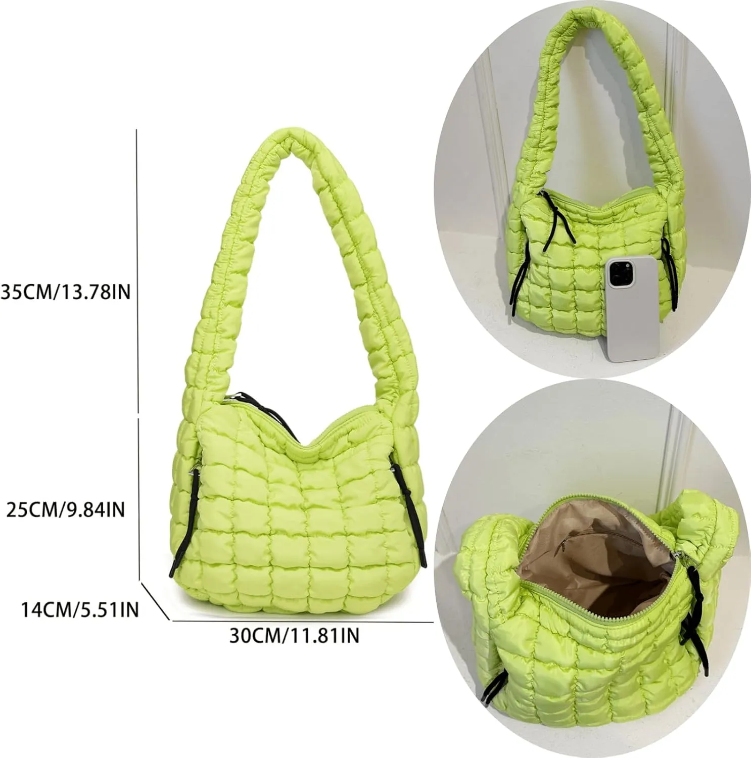 Puffer Quilted Shoulder Bags Purse Cloud Puffy Crescent Tote Bag Designer Nylon Hobos Padded Crossbody Bag for Women
