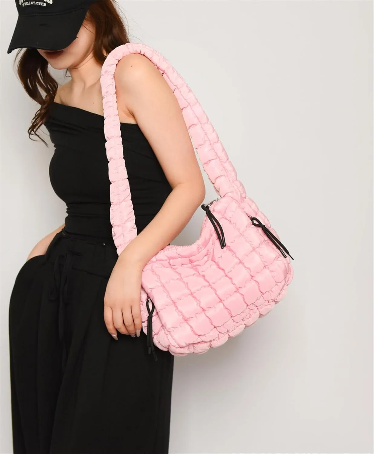 Puffer Quilted Shoulder Bags Purse Cloud Puffy Crescent Tote Bag Designer Nylon Hobos Padded Crossbody Bag for Women