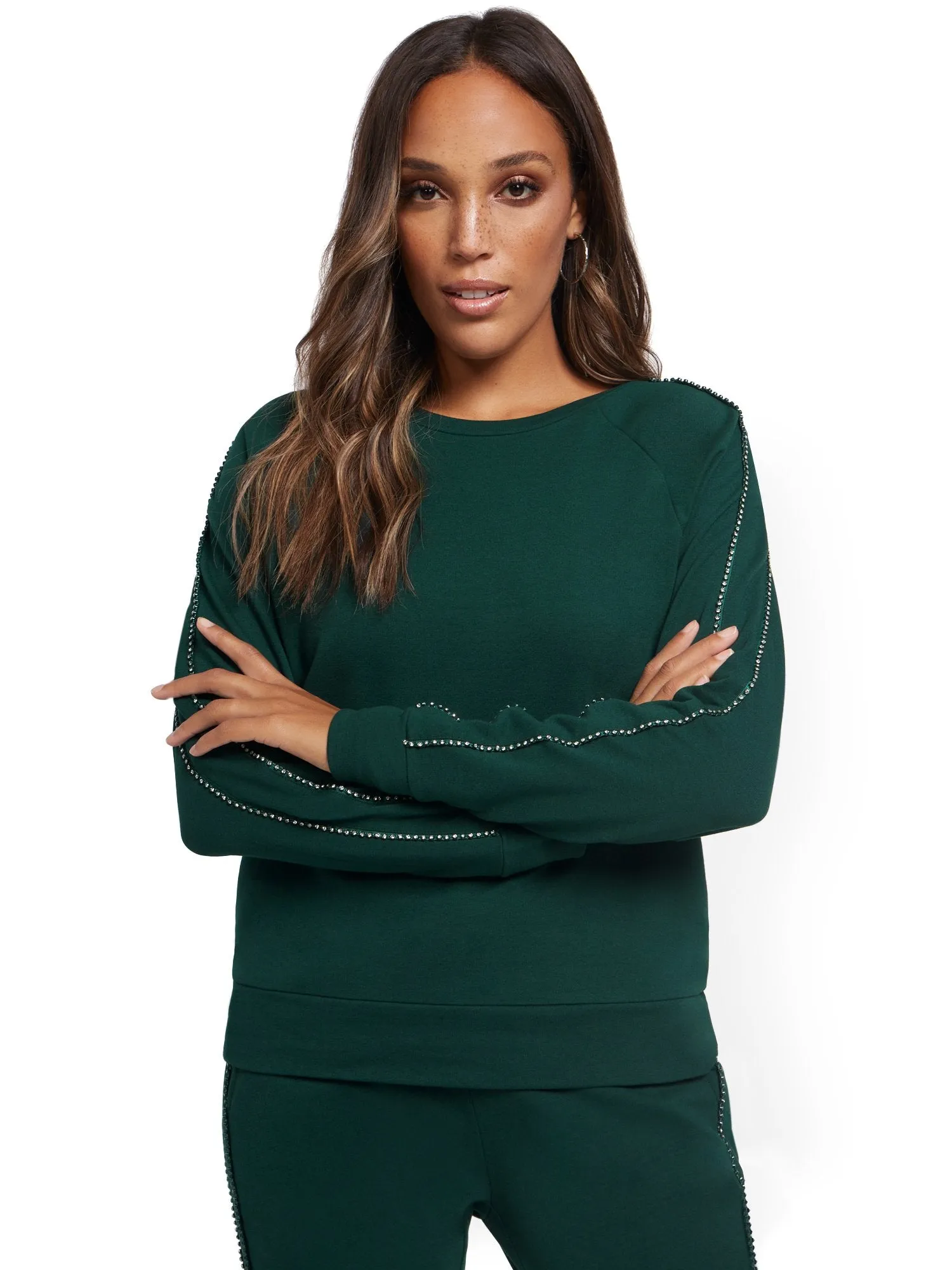 Rhinestone Detail Sweatshirt