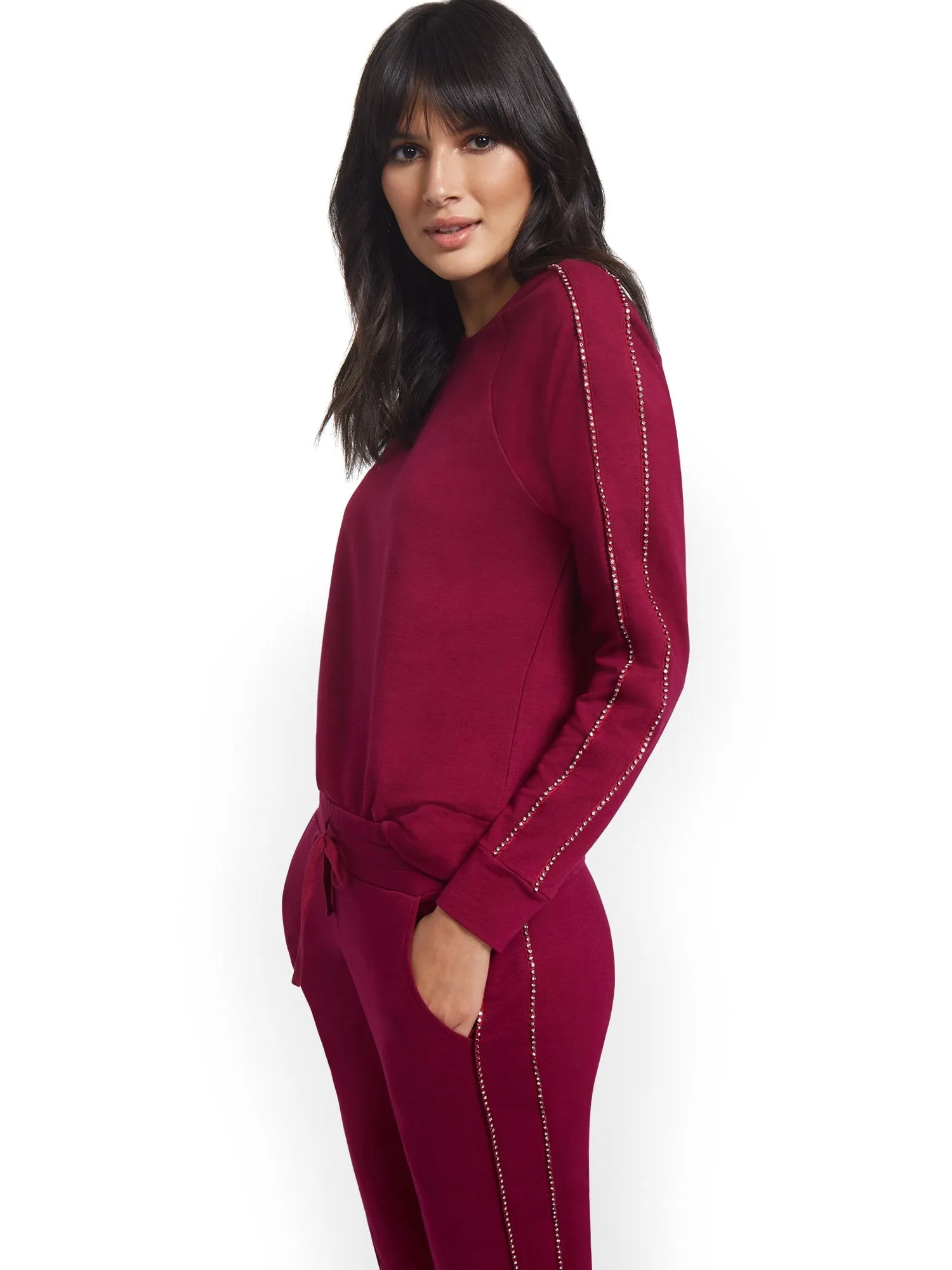 Rhinestone Detail Sweatshirt