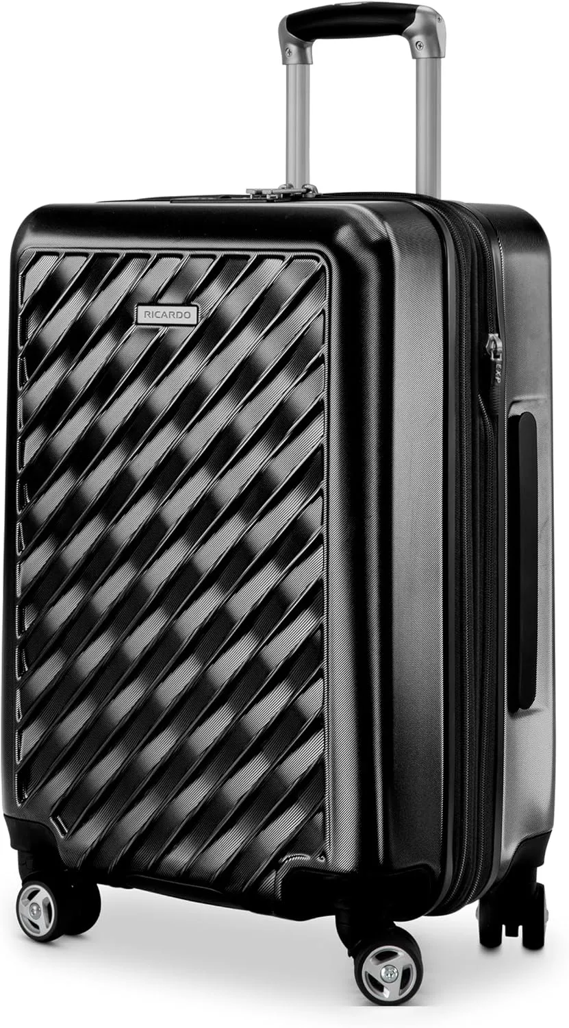 Ricardo Beverly Hills Melrose Hardside Expandable Luggage with Lightweight Construction for Smooth Traveling, Stylish, Durable, and Spacious, Men and Women, Black, Check-In Large 29-Inch