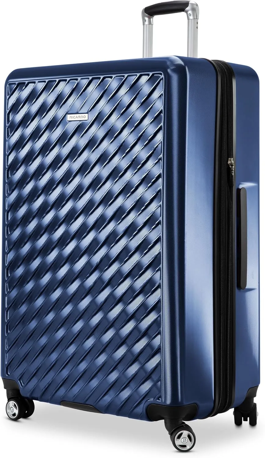 Ricardo Beverly Hills Melrose Hardside Expandable Luggage with Lightweight Construction for Smooth Traveling, Stylish, Durable, and Spacious, Men and Women, Prussian Blue, Check-In Large 29-Inch