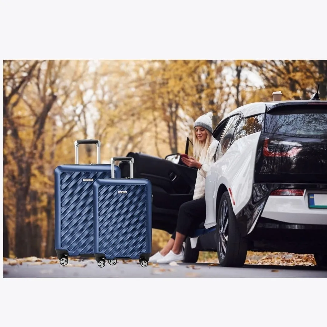 Ricardo Beverly Hills Melrose Hardside Expandable Luggage with Lightweight Construction for Smooth Traveling, Stylish, Durable, and Spacious, Men and Women, Prussian Blue, Check-In Large 29-Inch