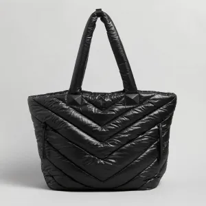Rox Quilted Nylon Tote (Black)