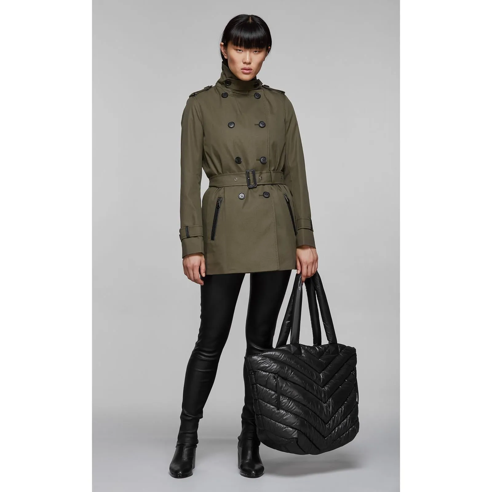 Rox Quilted Nylon Tote (Black)