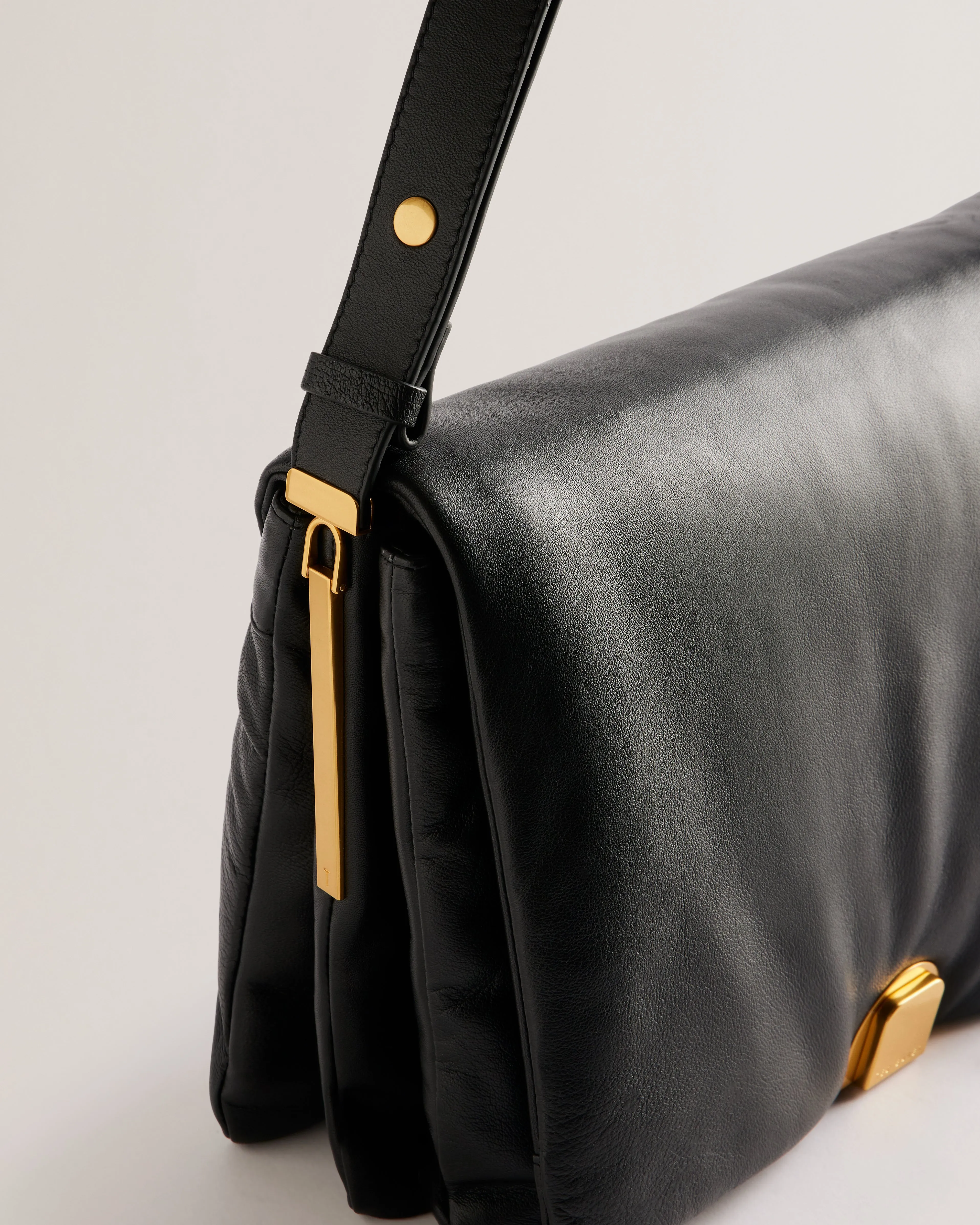 Samilla Lock Detail Soft Quilted Large Black