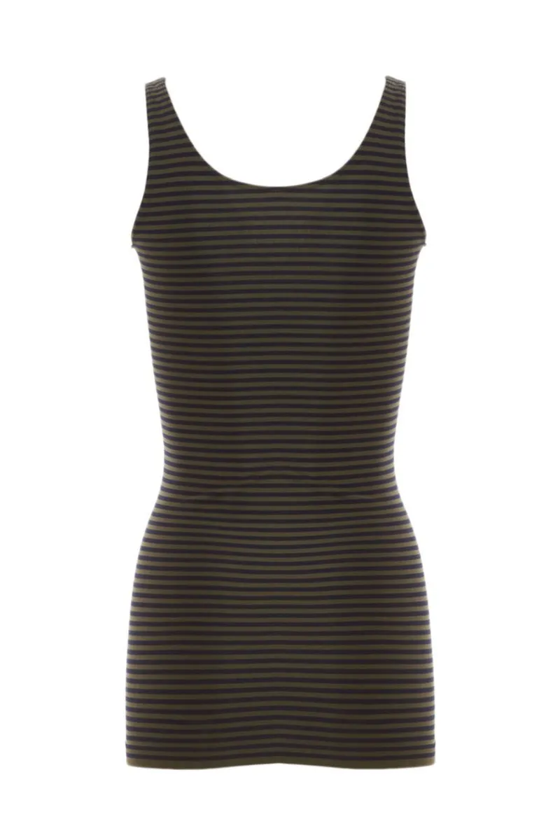 Seamless Striped Scoop Neck Tank Top