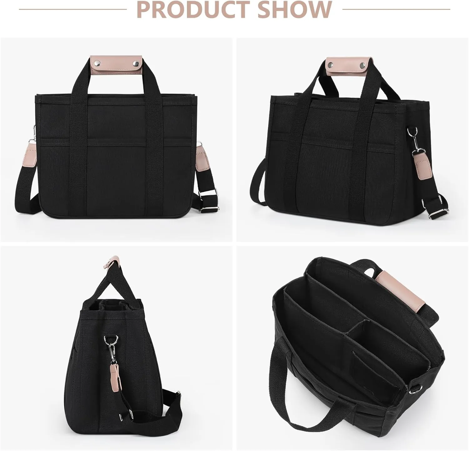 Sightor Canvas Tote Hobo Crossbody Mommy Shoulder Bag Multipocket Large Capacity