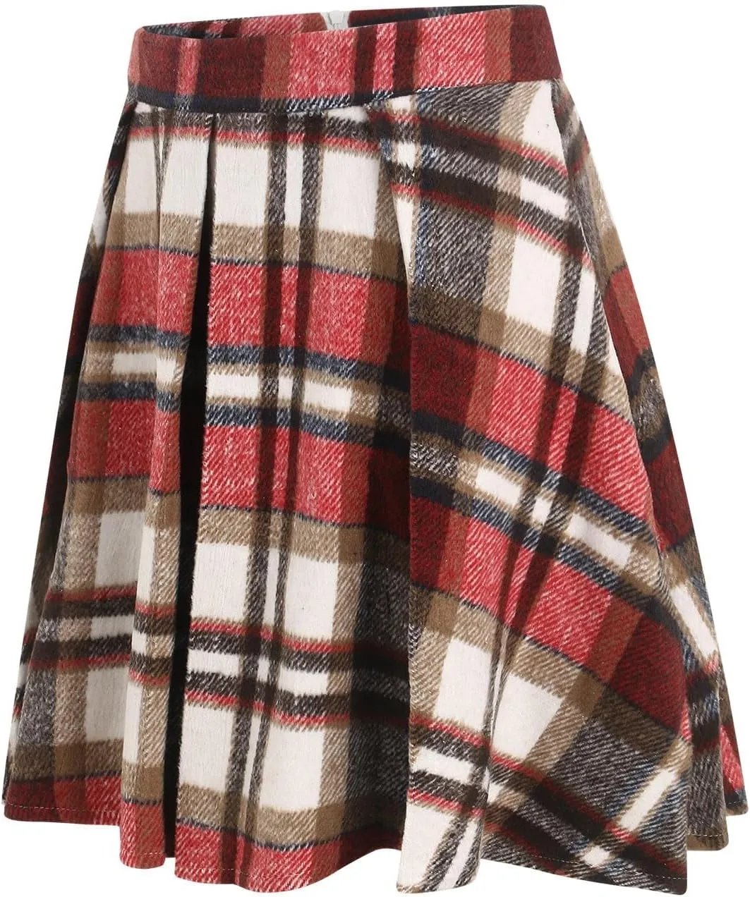 Skirts for Women Trendy Plaid Y2K High Elastic Waist Flowy Ruffles Casual Pleated Short Skirts for Summer Streetwear