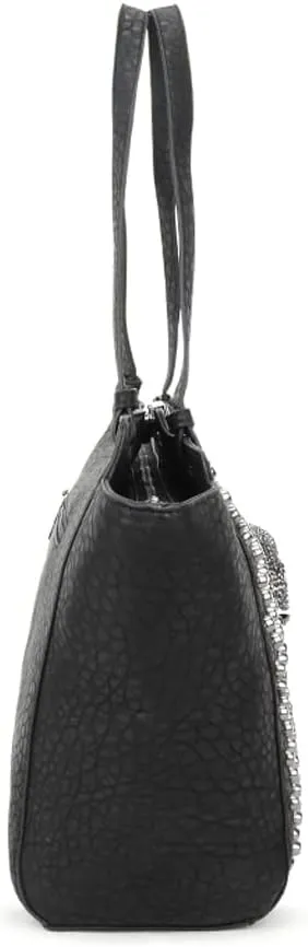 Skull Tote Bags Women Handbags Rivet Purse Shoulder Bag Faux Leather Totes Punk Hip Hop Satchel Style Handbags