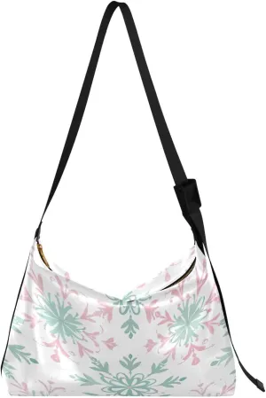 Snowflakes Crossbody Bag Hobo Handbag Purse Fashion PU Leather Shoulder Bags for Women