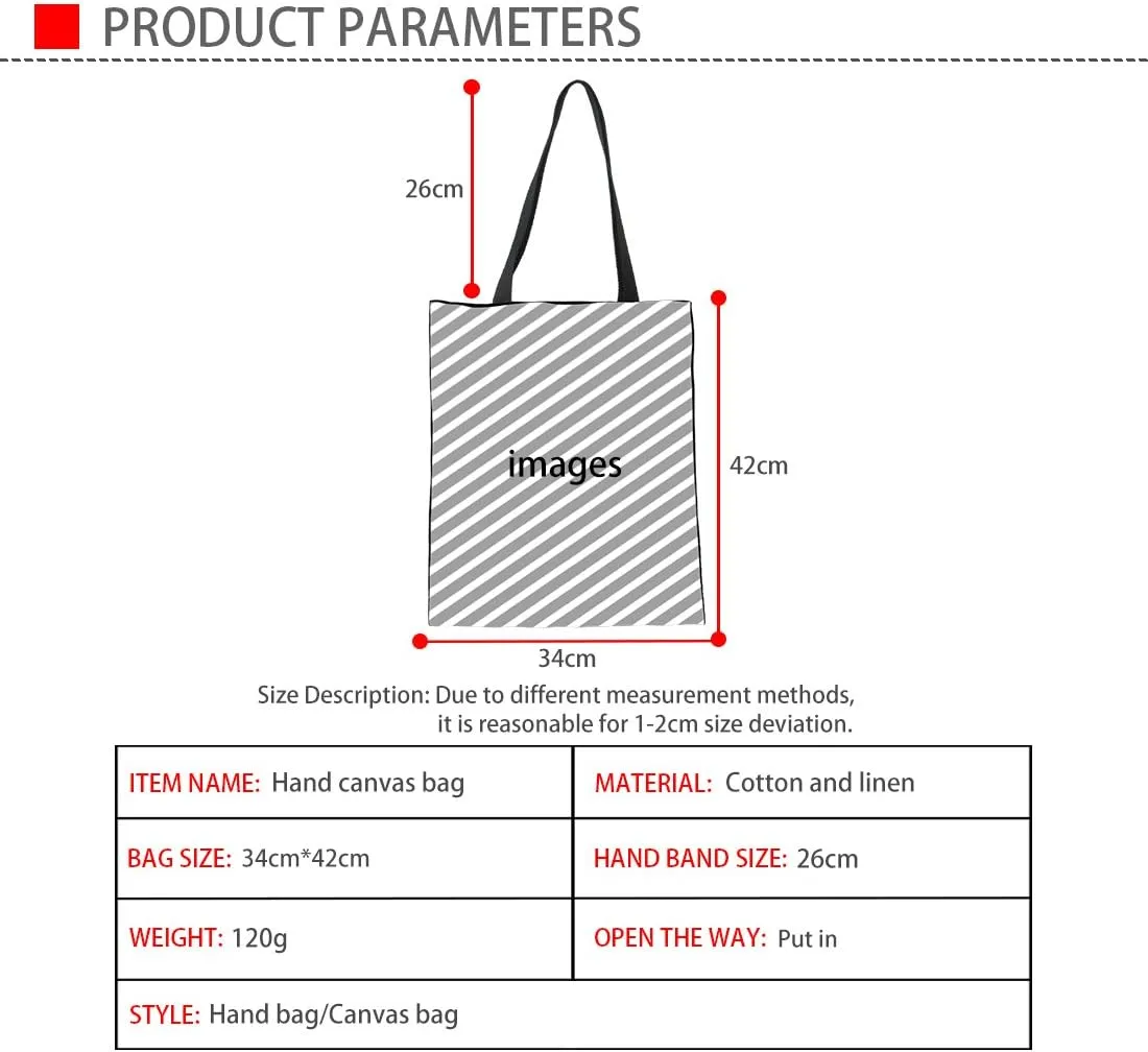 UNICEU Womens Printed Canvas Tote Shoulder Fashion Shopping Casual Foldaway Travel Bag