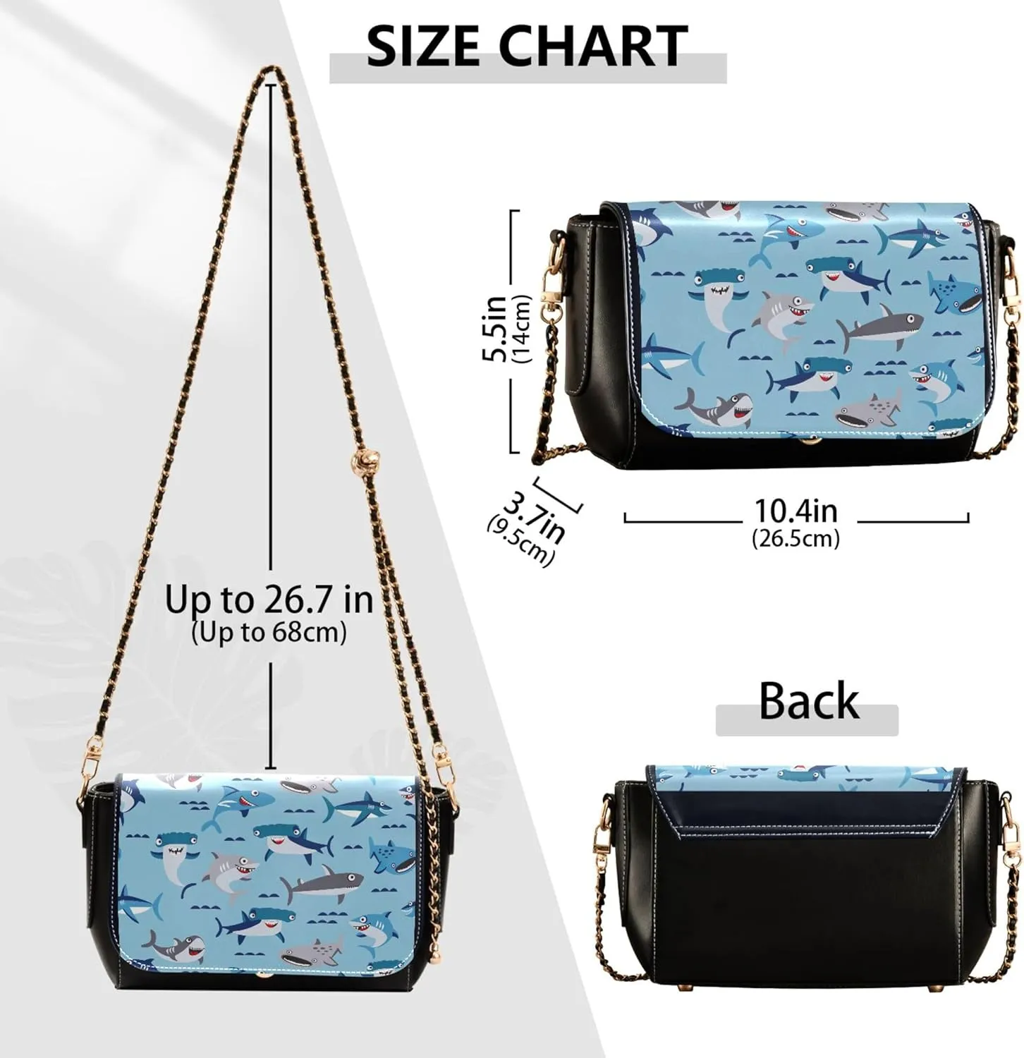 Vintage Paris Eiffel Crossbody Purses for Women Black Leather Shoulder Bags Wallet Satchel with Chain Strap