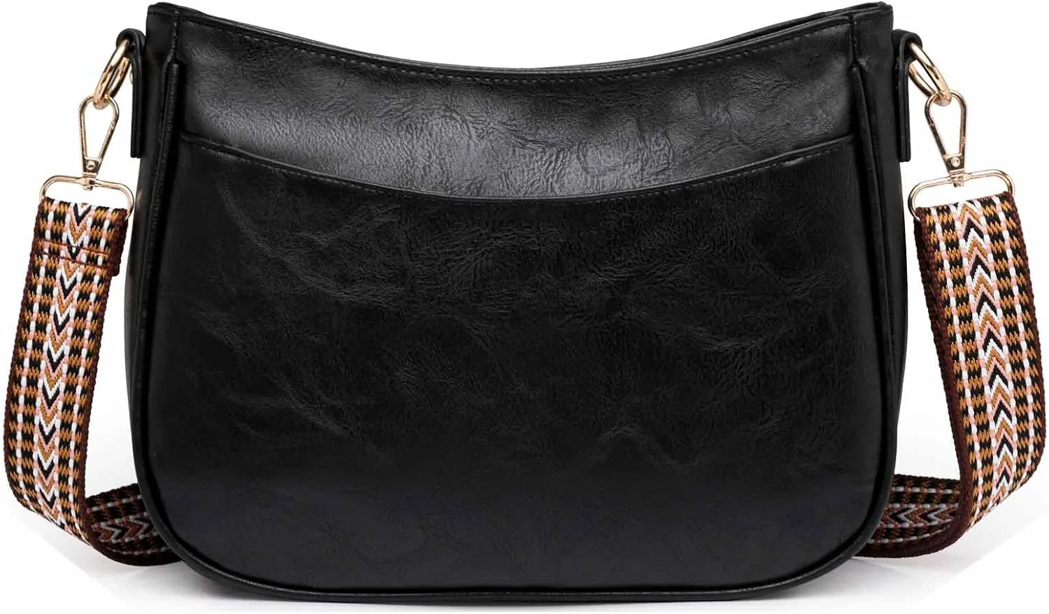 Vintage Style Womens Crossbody Shoulder Bag Trendy Ladies Causal Satchel Messenger Bag Guitar Strap PU Leather