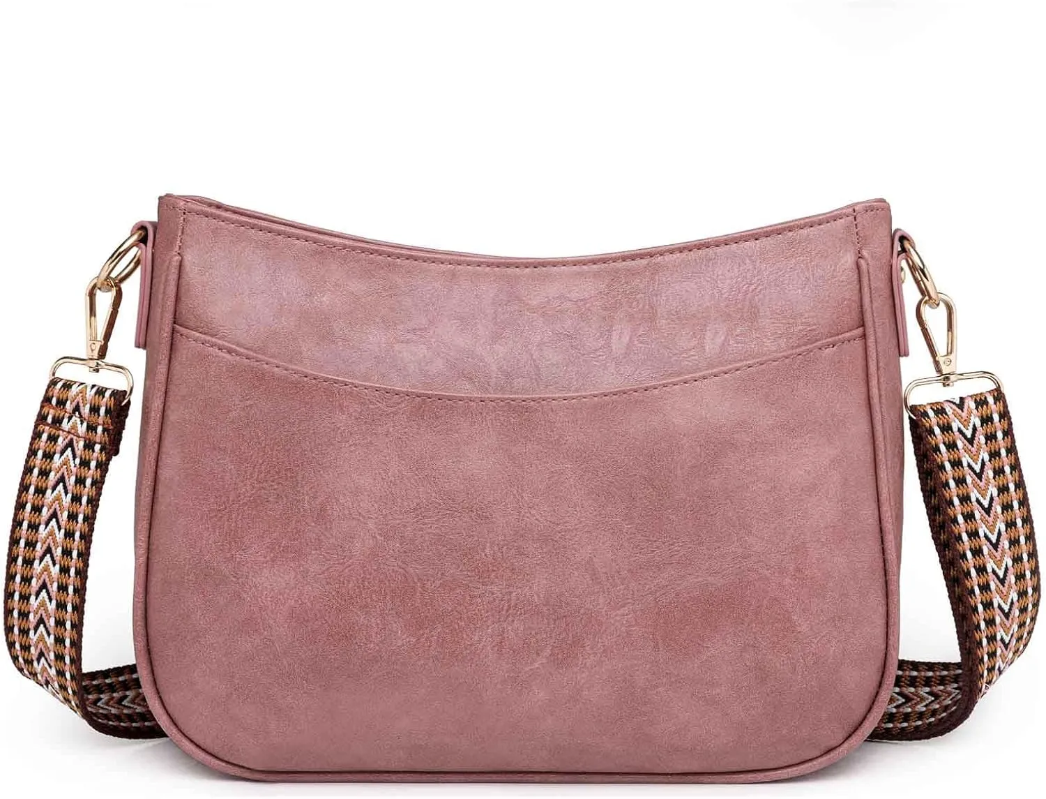 Vintage Style Womens Crossbody Shoulder Bag Trendy Ladies Causal Satchel Messenger Bag Guitar Strap PU Leather