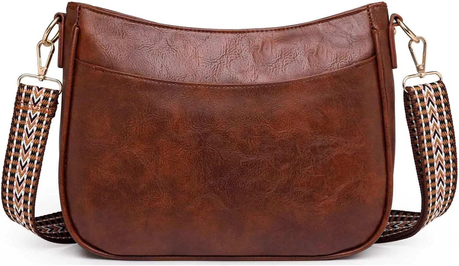 Vintage Style Womens Crossbody Shoulder Bag Trendy Ladies Causal Satchel Messenger Bag Guitar Strap PU Leather