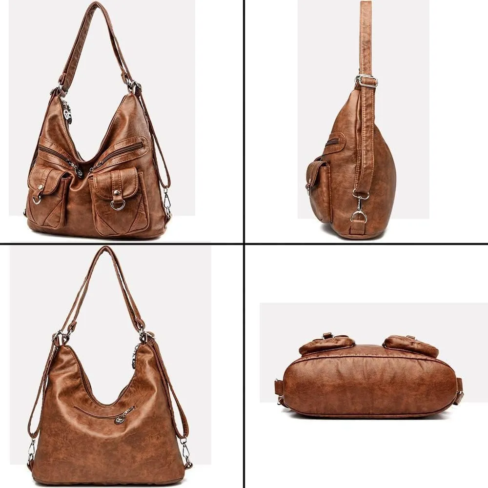 Vintage Women Handbags Purses Soft PU Leather Shoulder Bag Hobo