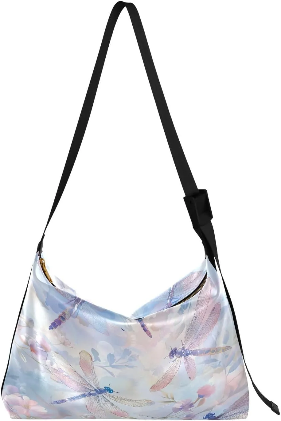 Watercolor Dragonfly Crossbody Bag Hobo Handbag Purse Fashion PU Leather Shoulder Bags for Women