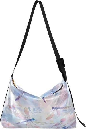 Watercolor Dragonfly Crossbody Bag Hobo Handbag Purse Fashion PU Leather Shoulder Bags for Women
