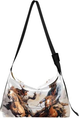 Western Cowboys Crossbody Bag Hobo Handbag Purse Fashion PU Leather Shoulder Bags for Women