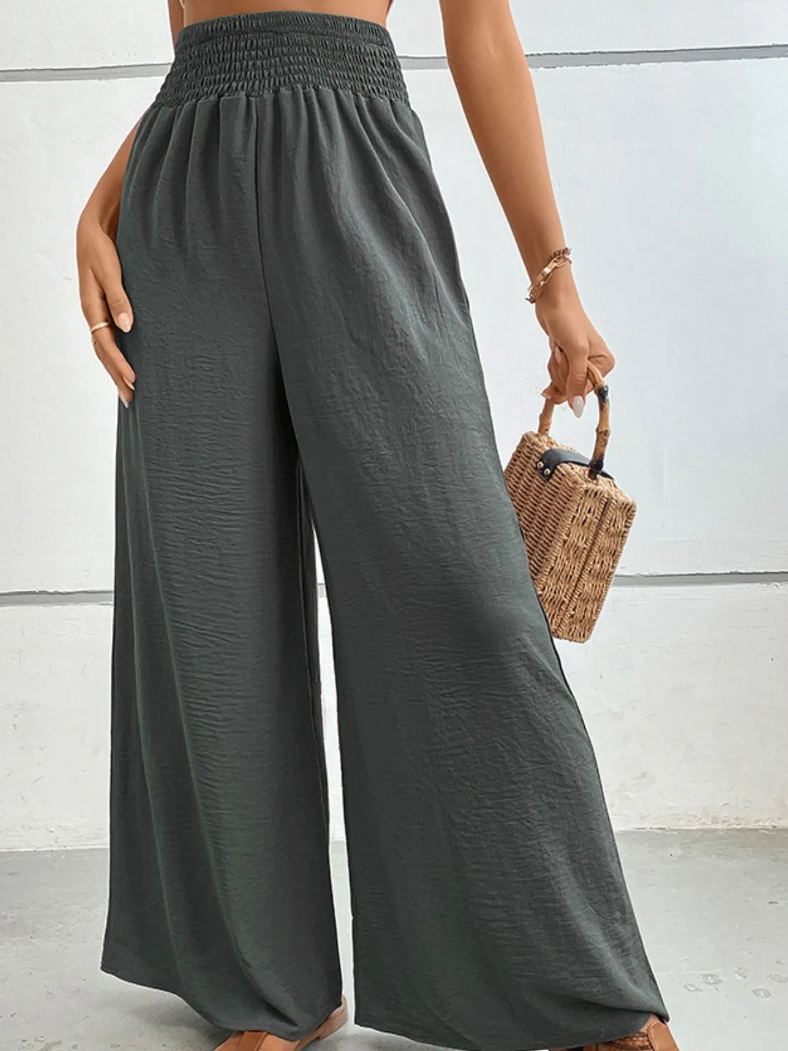 Wide Waistband Relax Fit Long Resort Pants