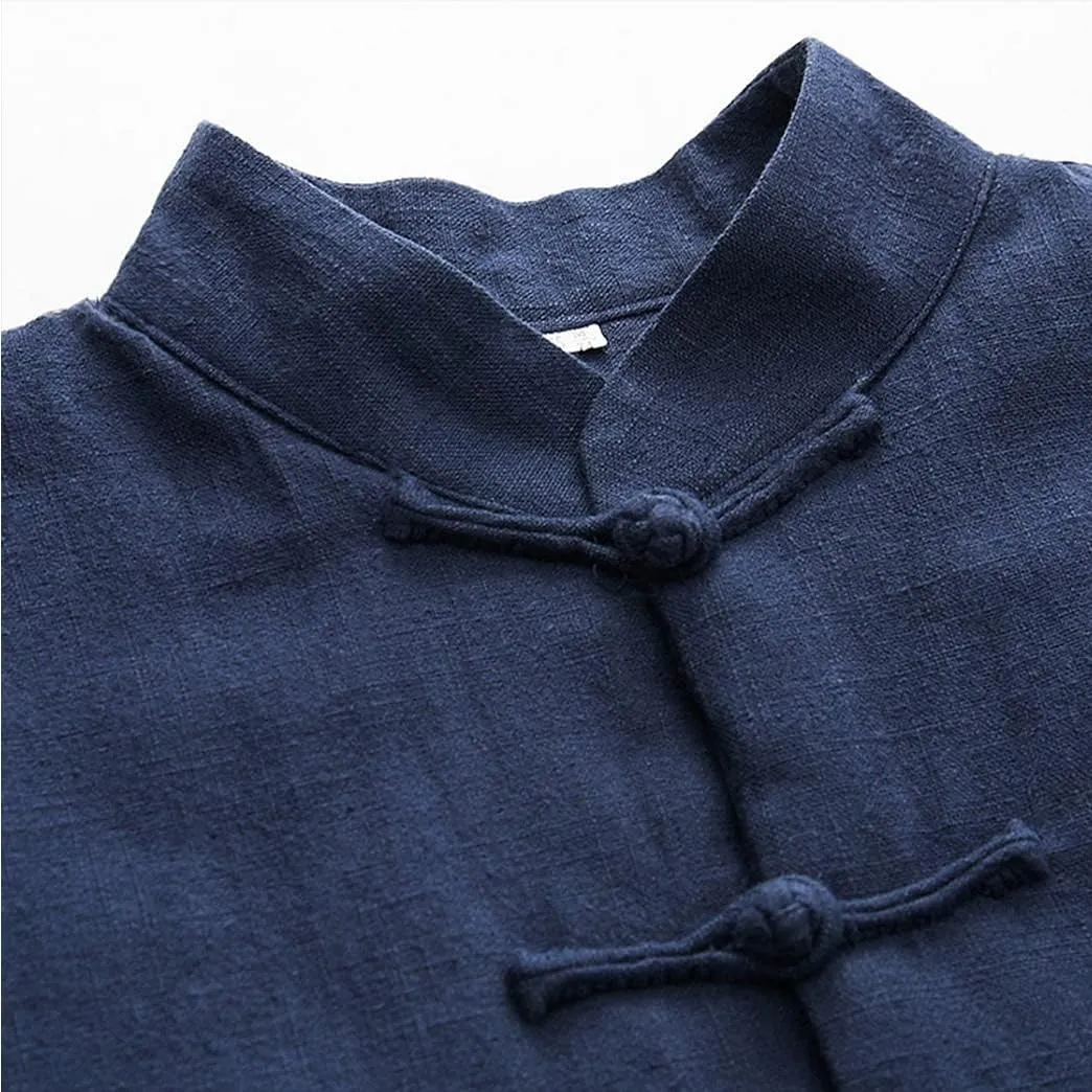 Winter Tang Suit Men Cotton Padded Warm Kung Fu Uniform Jacket Long Sleeved Coat Tops for Seniors