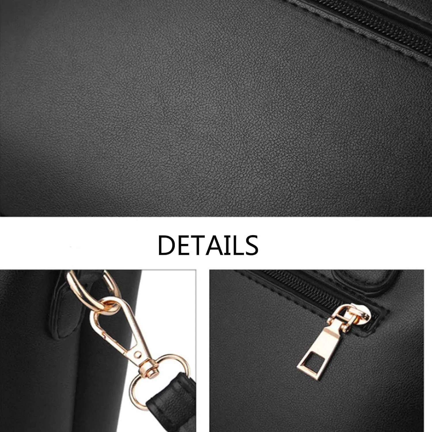 Women 2 PCS Top-handle Bag Stitching PU Leather Shoulder Bags Satchel Clutch Bags Purse Handbag