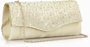 Women Evening Clutch Bags Satin Rhinestone Fromal Party Purse for Wedding Cocktail Prom Clutches