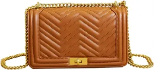 Women Satchel Handbags Quilted Crossbody Bags PU Leather Ladies Shoulder Bag Chain Strap Clutch Purse