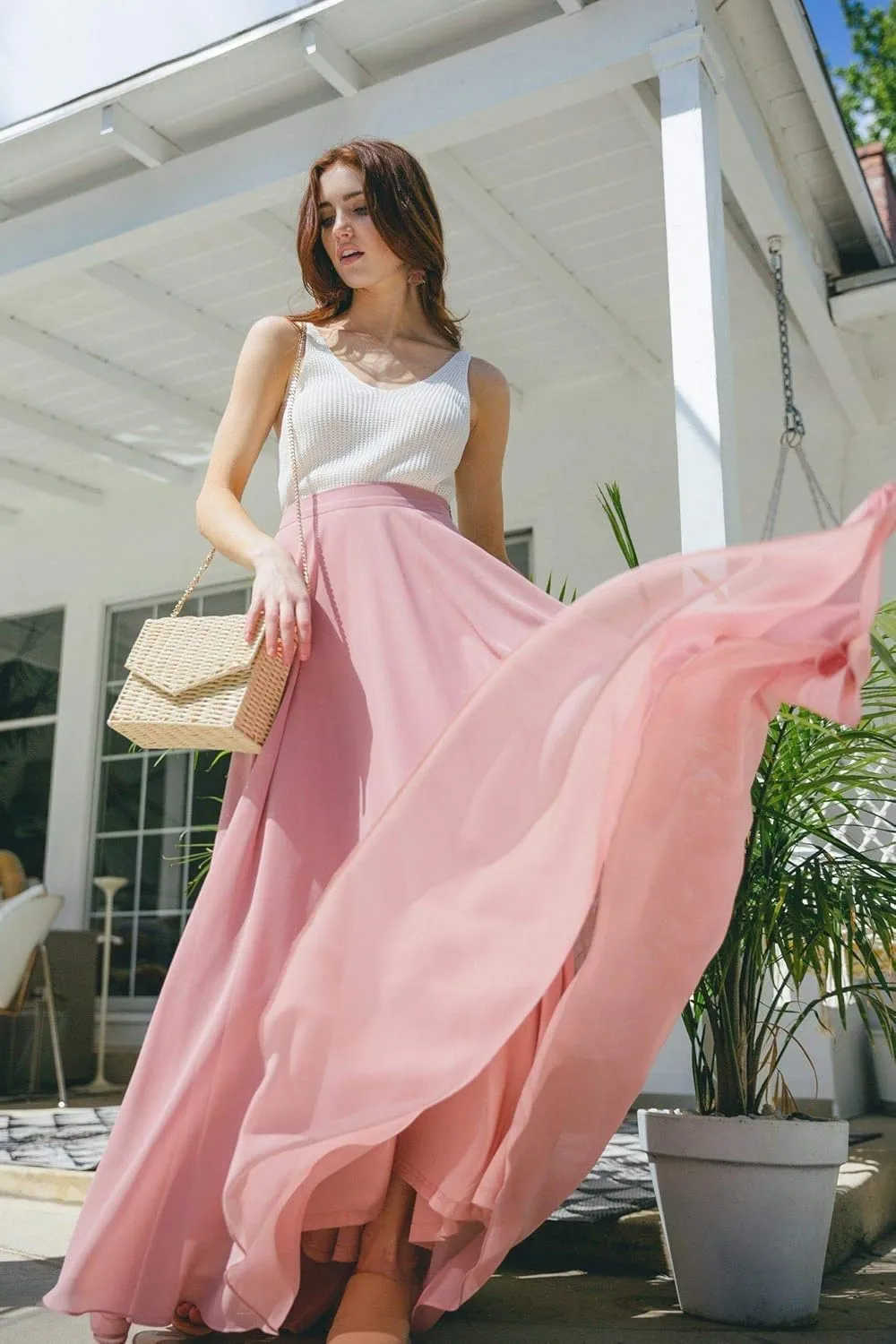Women's Classic Flowy Maxi Skirt - Perfect for Engagements, Weddings, Any Special Occasions! Beautiful, Soft, and Elegant.