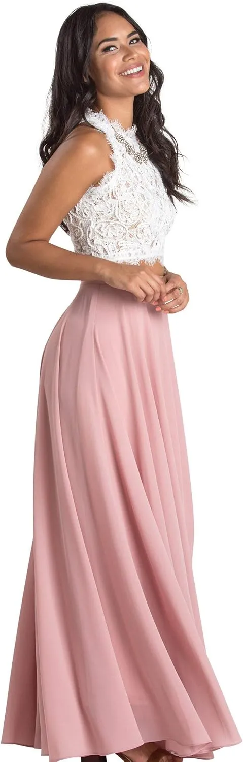 Women's Classic Flowy Maxi Skirt - Perfect for Engagements, Weddings, Any Special Occasions! Beautiful, Soft, and Elegant.