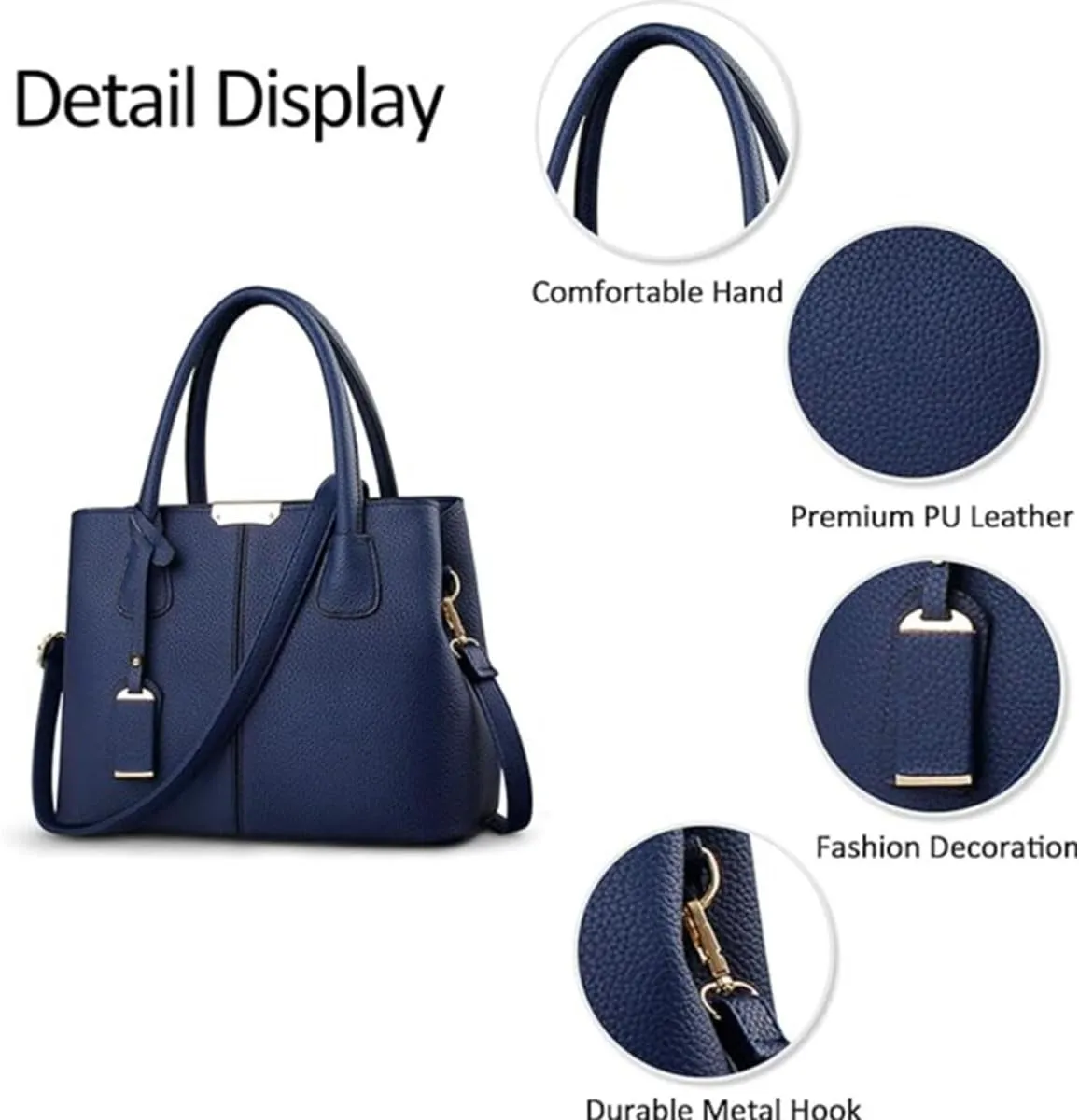 Womens Handbags and Purses Fashion Top Handle Satchel Tote PU Leather Shoulder Bags