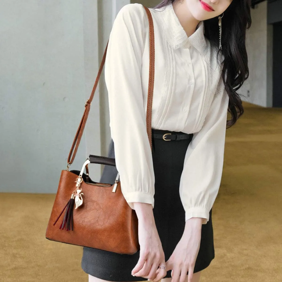 Womens Handbags and Purses Fashion Top Handle Satchel Tote PU Leather Shoulder Bags