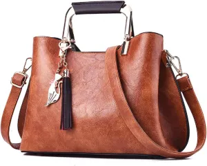 Womens Handbags and Purses Fashion Top Handle Satchel Tote PU Leather Shoulder Bags
