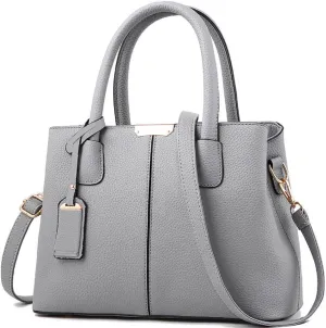 Womens Handbags and Purses Fashion Top Handle Satchel Tote PU Leather Shoulder Bags(Black