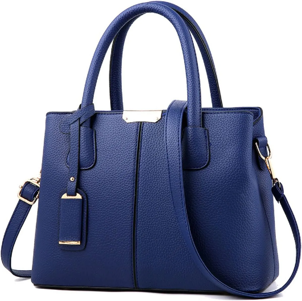 Womens Handbags and Purses Fashion Top Handle Satchel Tote PU Leather Shoulder Bags(Black