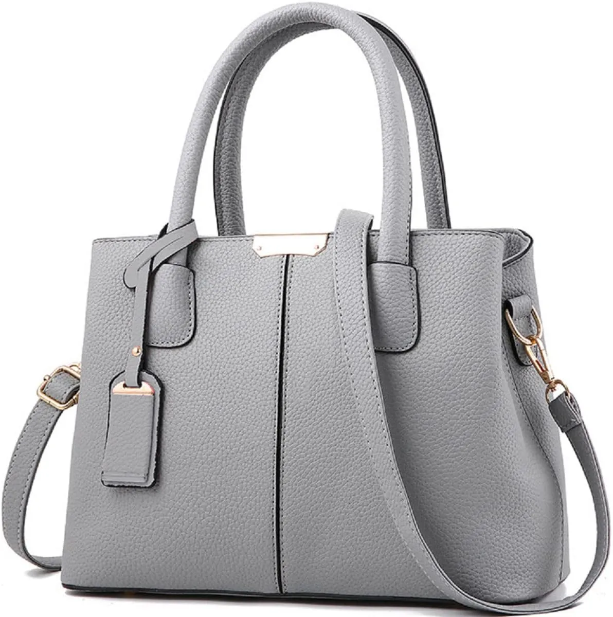 Womens Handbags and Purses Fashion Top Handle Satchel Tote PU Leather Shoulder Bags(Black